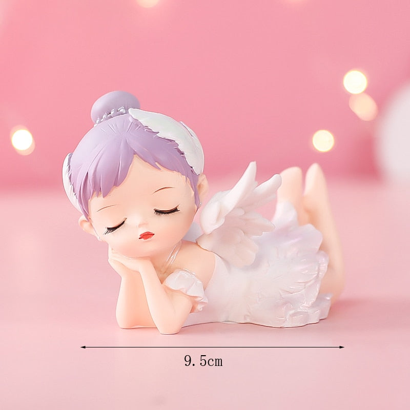 Angel Wing Girl Cake Topper Happy Birthday Decoration Rainbow Wedding Cupcake Toppers Baby Shower Party Favors Baking Accessorie 