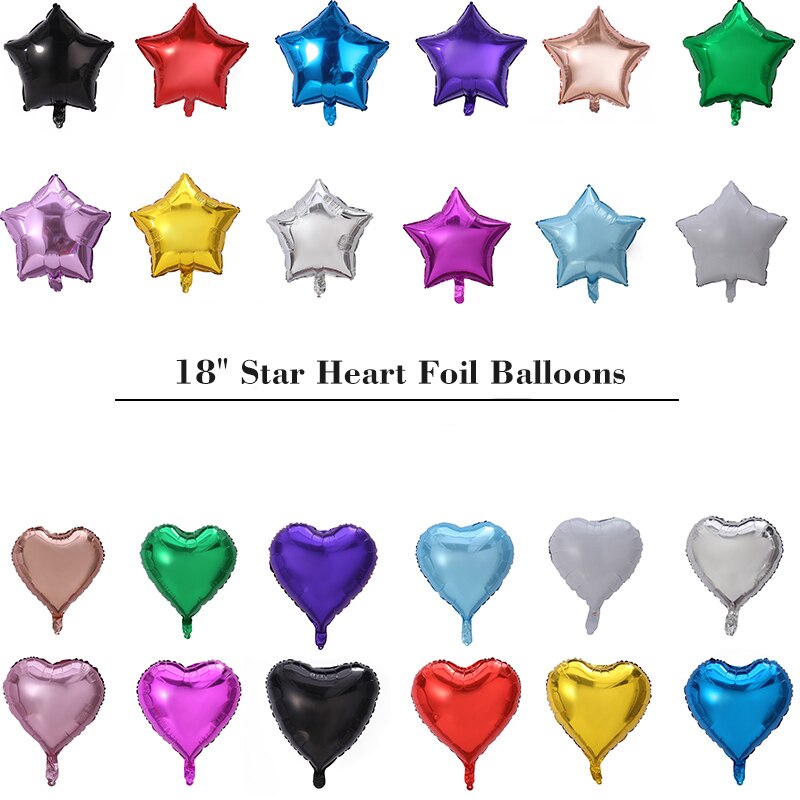 Star Heart Balloons Foil Baby Shower Gender Reveal Wedding Magical Prom Engagement Birthday Party Decoration 