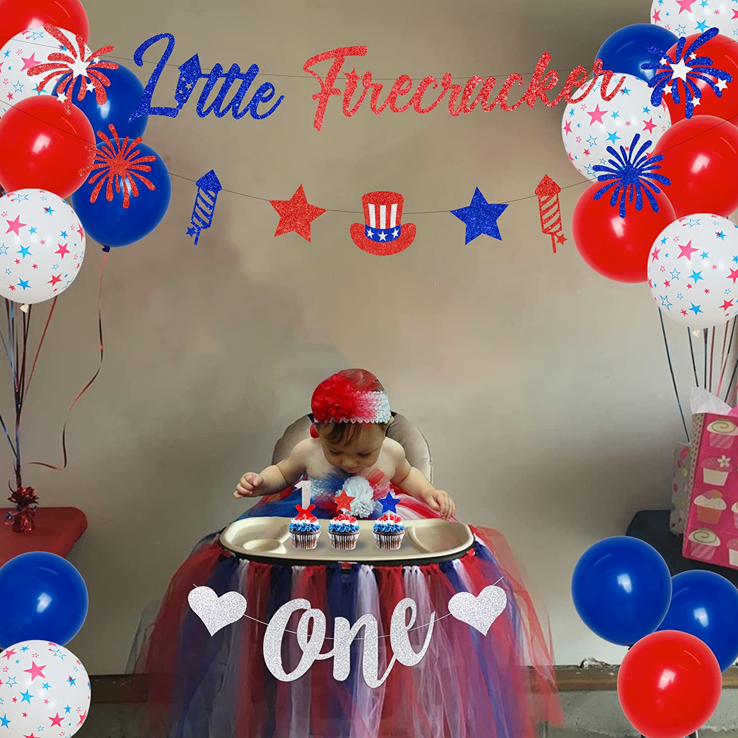 Little Firecracker th July st Birthday Party Decorations Balloons Banner USA Independence Day Supplies Inflatable