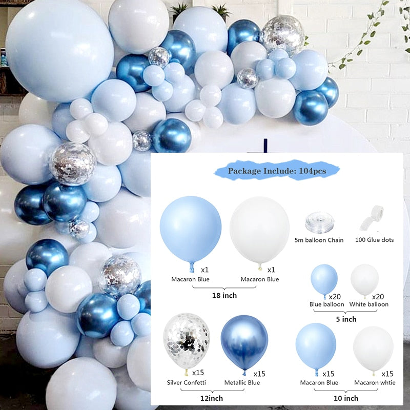 pcs Blue Arch Balloon Garland Stand Kit Wedding Decoration Macaron Globos Happy Birthday Party Baby Shower Decor Inflatable Decorations