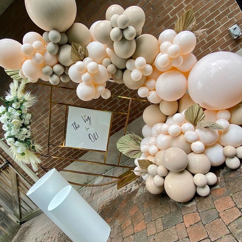 pcs Apricot Balloon Arch Mariage Kit Garland Stand Wedding Decoration Macaron Globos Happy Birthday Party Baby Shower Decor Inflatable Decorations