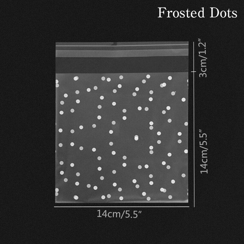 pcs Transparent Dot Candy Bags Plastic Clear Food Cookie Gift Self Adhesive Pouch Wedding Birthday Packaging Bag 