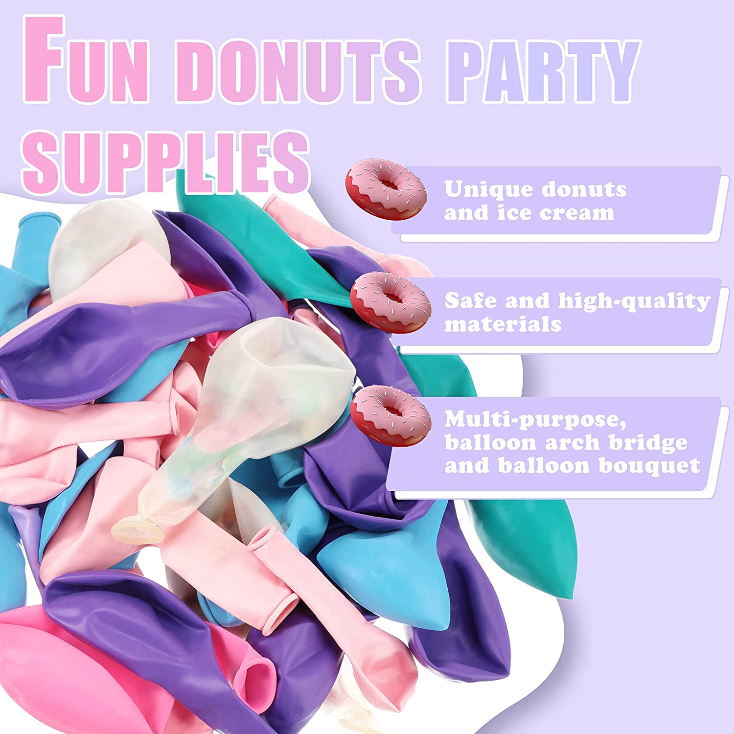 Donut Ice Cream Party Number Balloons Garland Arch Kit Doughnut Backdrop Birthday Photo Props Favor Decorations Supply Inflatable