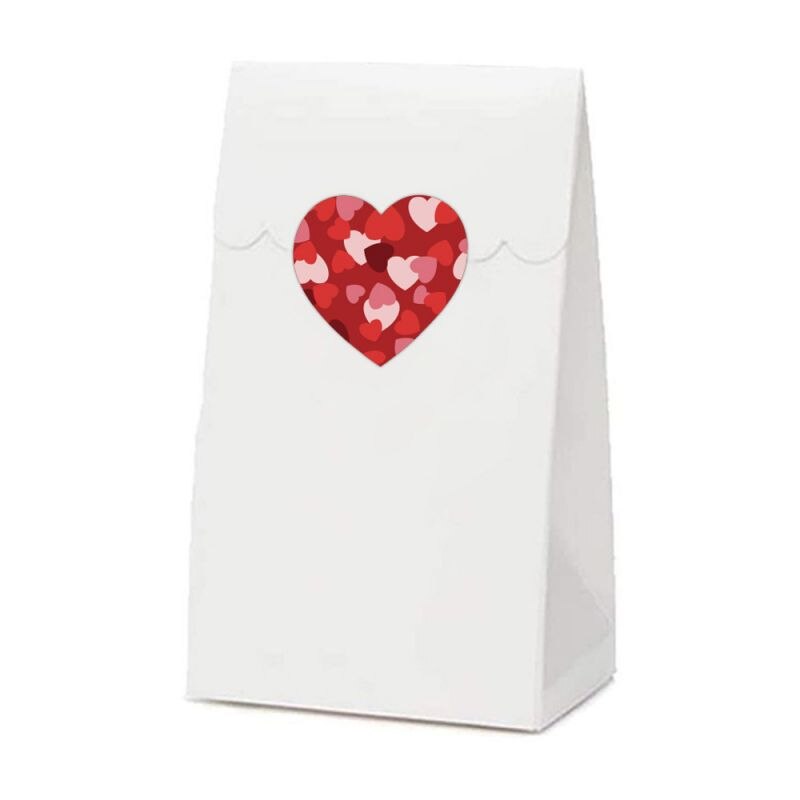 pcs Colorful Heart Paper Stickers Self-adhesive Sealing Wedding Party Valentine's Gifts Bag Packaging Supplies 