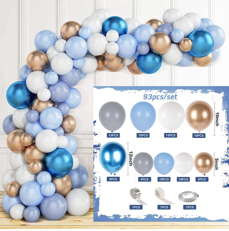 Blue Macaron Balloon Garland Arch Kit Birthday Party Decor Foil Latex Ballon Wedding Baby Shower Kids Baloon Inflatable Decorations