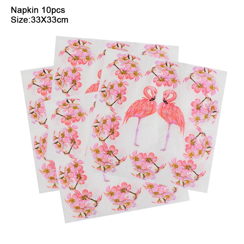 Hawaiian Flamingo Disposable Tableware Paper Cup Napkin Plates Wedding Birthday Party Decoration Baby Shower 