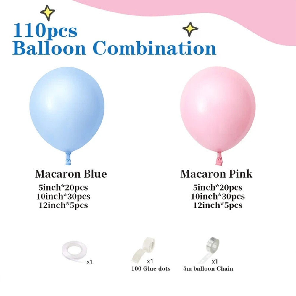 pcs Blue Pink Balloon Garland Boy Girl Baby Shower Macaron Ballon Arch Kit Gender Reveal Party Air Globos Decorations Inflatable