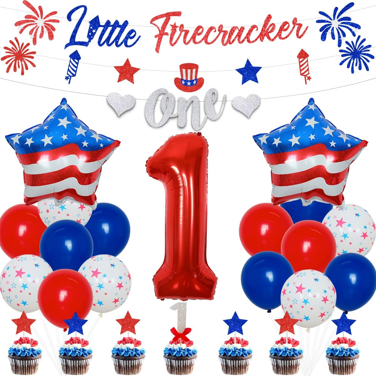 Little Firecracker th July st Birthday Party Decorations Balloons Banner USA Independence Day Supplies Inflatable