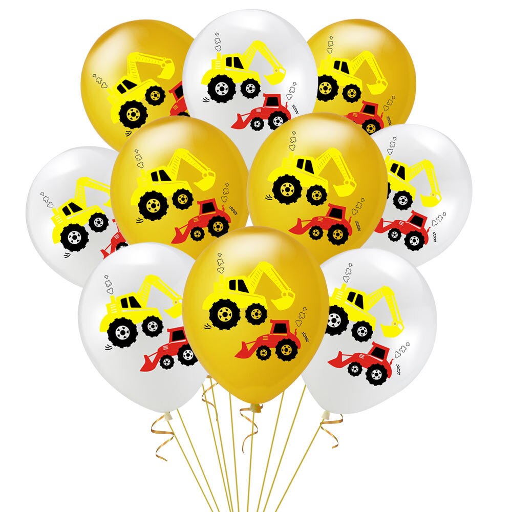 Excavator Party Decorations Yellow Gold Truck Confetii Balloon Happy Birthday Banner for Boys Birthday Party Supplies PartyDecorHQ