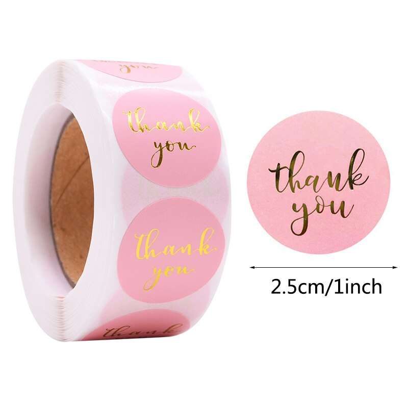 pcs/roll Thank Sticker cm Love Design Diary Scrapbook Stickers Wedding Birthday Party Gift Packaging Seal Labels Decor 