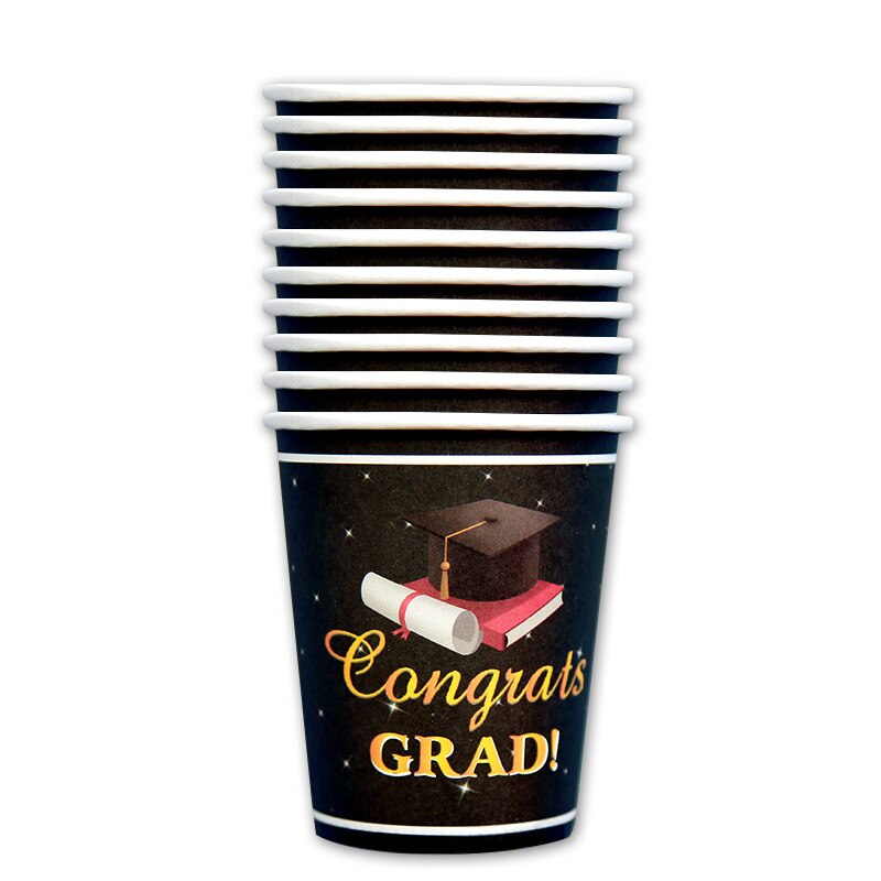 Happy Graduation Party Decoration Set Congrats Grad Tableware Paper Plate Cup Banner Tablecloth Supplies 