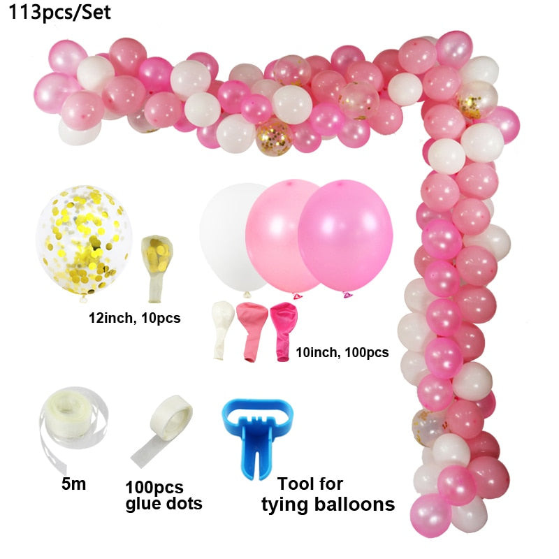 Macaron White Pink Blue Gold Balloon Arch Kit Wedding Birthday Boy Girl Baby Shower DIY Party Decoration Garland Inflatable Decorations