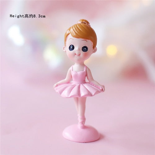 Ballerina Girl Cake Decoration Pink White for Girl Birthday Party Valentine's Day Theme Romantic Wedding Cake Decorate Gifts PartyDecorHQ