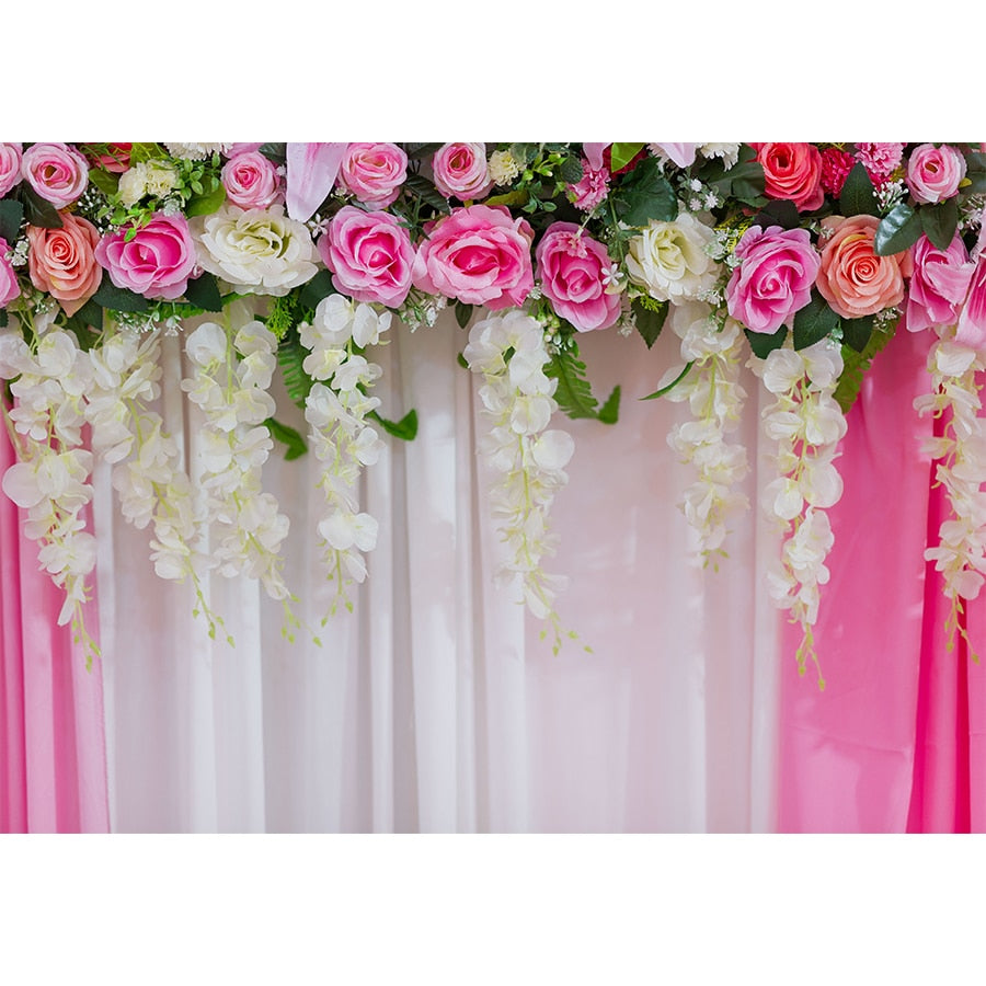 Wedding Flower Curtain Blossom Floral Garland Wall Party Decoration Backdrop Photocall Photography Backgrounds Photo Studio Inflatable Decorations