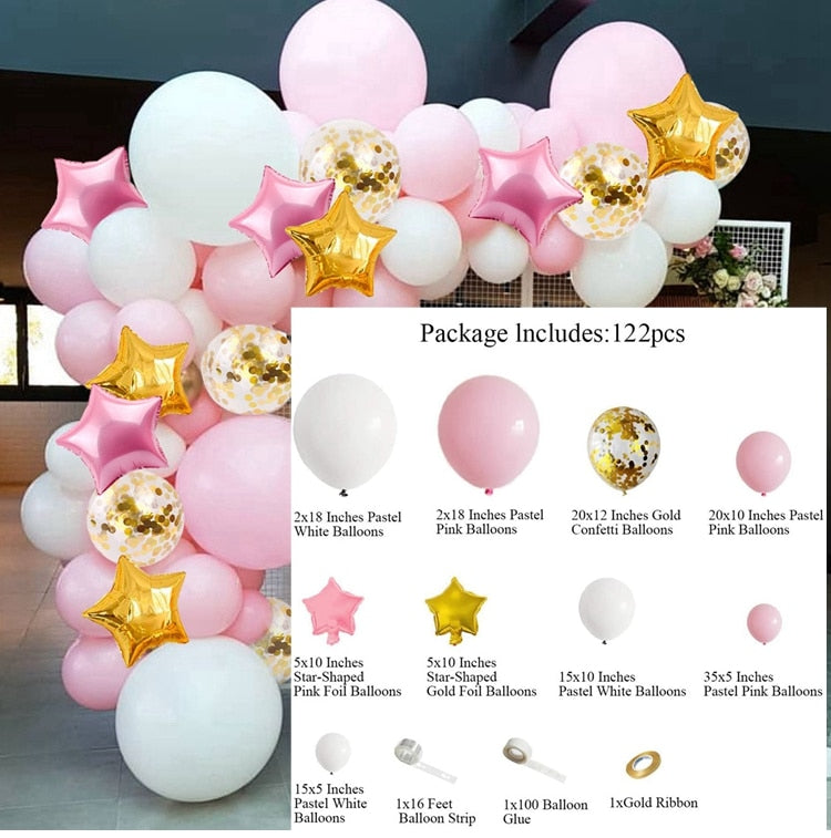 Macaron Balloon Garland Arch Kit Wedding Birthday Party Decoration Home Baby Shower Rose Gold Confetti Latex Balloons 