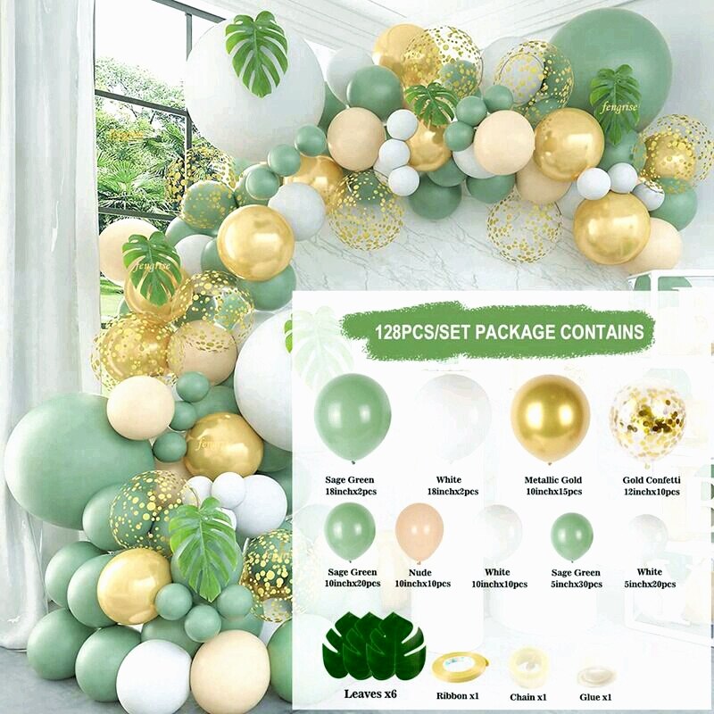 Macaron Green Balloon Garland Arch Kit Wedding Ballon Birthday Party Decor Kids Jungle Safari Theme Baby Shower Inflatable Decorations