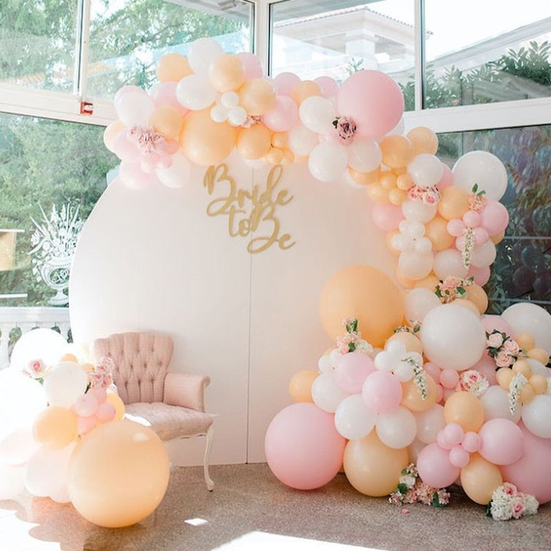 Pcs Balloon Arch Set Pink White Orange Birthday Balloons Garland Baby Baptism Shower Party Decoration Kit Inflatable Decorations