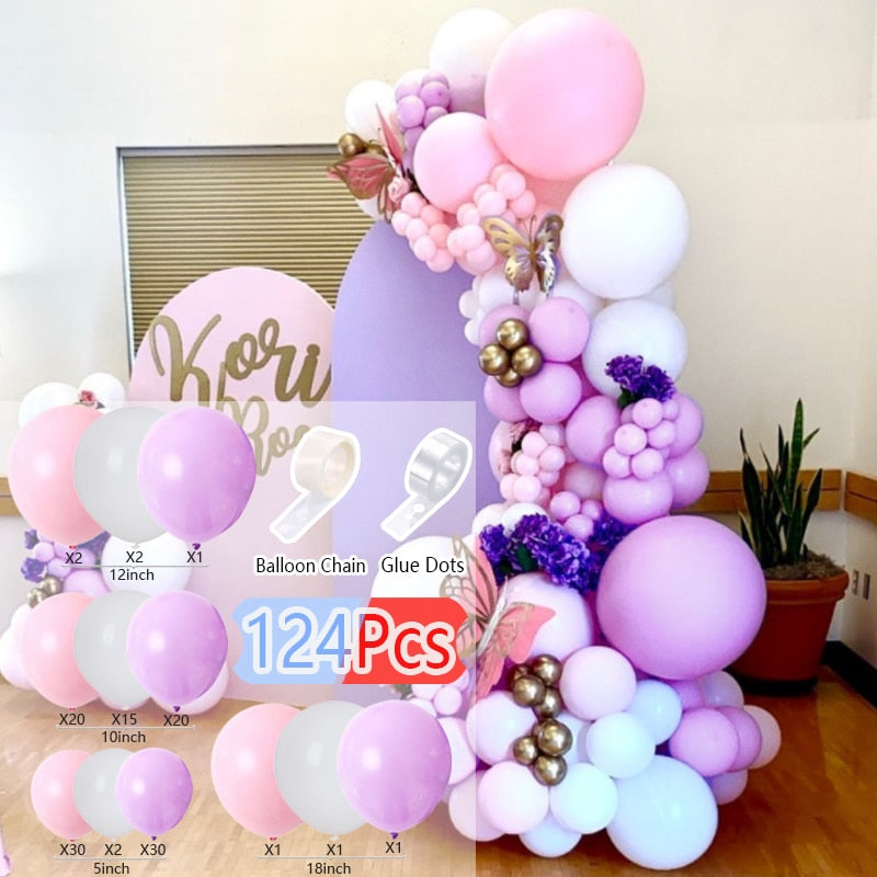 Balloons Arch Set Pink White Green Baloon Garland Baby Baptism Shower Balloon Kit Birthday Party Wedding Decoration 