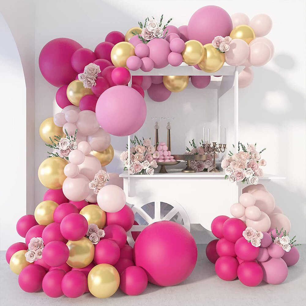 pcs Wedding Balloon Arch Garland Kit Pink Gold Baloon Birthday Party Decoration Anniversary Baby Shower Background Globos Inflatable Decorations