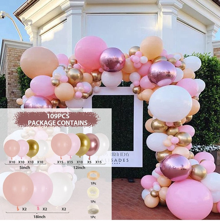 Macaron Balloon Garland Arch Kit Wedding Birthday Party Decoration Home Baby Shower Rose Gold Confetti Latex Balloons 