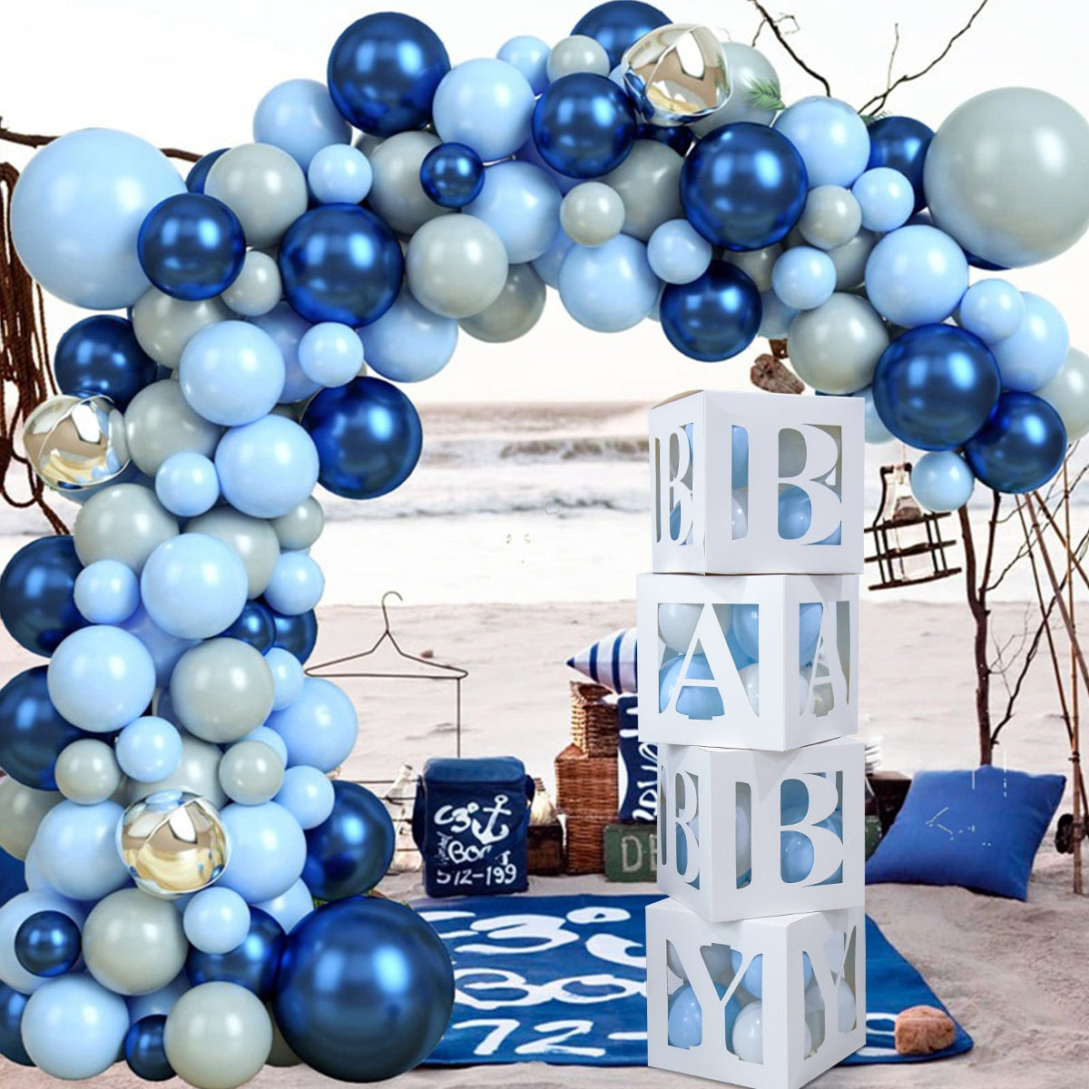 Blue Silver Birthday Balloon Garland Arch Kit Wedding 1st Birthday Balloons Decoration Party Balloons For Kids Baby Shower PartyDecorHQ