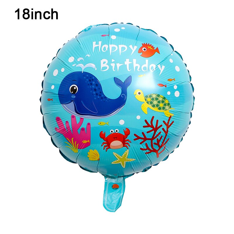 New Ocean Animals Foil Balloon Shark Whales Crab Helium Ballon Boy Birthday Party Decoration Kids Anniversary Gifts Baby Shower 