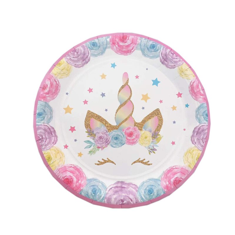 Pink Unicorn Birthday Party Decoration Supplies Tableware Paper Cup Plate Balloon Set Girls st nd rd Gift 