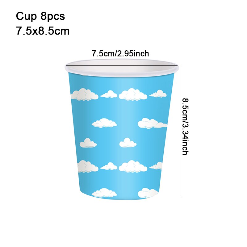 Cute Clouds Disposable Tableware Paper Cups Napkins Girl Boy Baby Shower Supplies Birthday Party Decoration New 