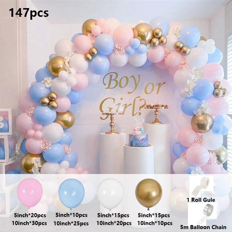 Macaron White Pink Blue Gold Balloon Arch Kit Wedding Birthday Boy Girl Baby Shower DIY Party Decoration Garland Inflatable Decorations