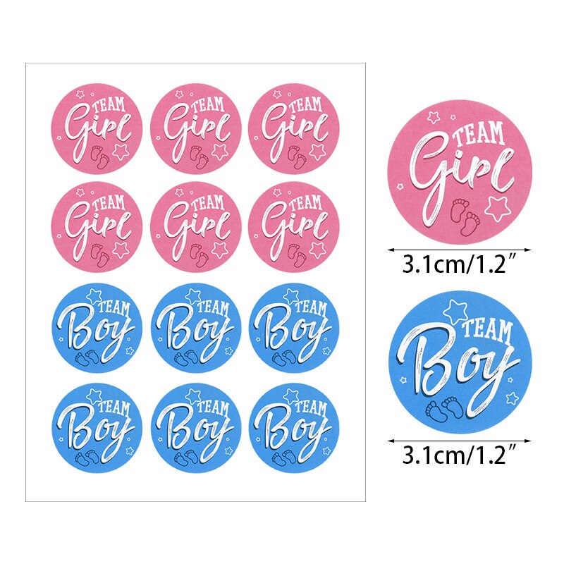 pcs Team Boy Girl Stickers Vote Sticker Gender Reveal Party Decoration Baby Shower Packaging Seal Labels 