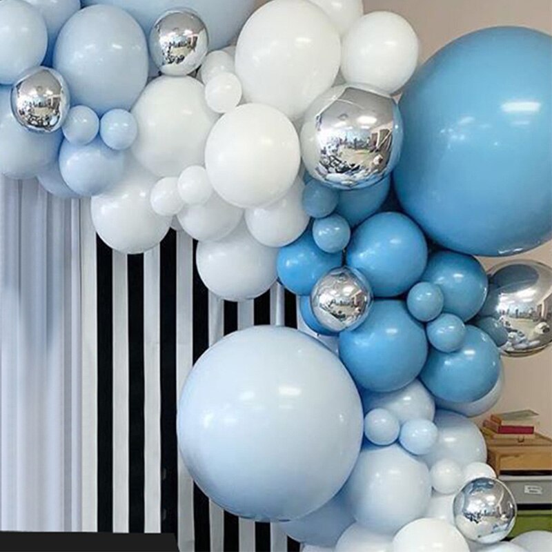 pcs White Blue Macaron Balloon Garland Arch Kit Wedding Birthday Party DIY Decoration Globos Latex Balloons Boy Baby Shower Inflatable Decorations