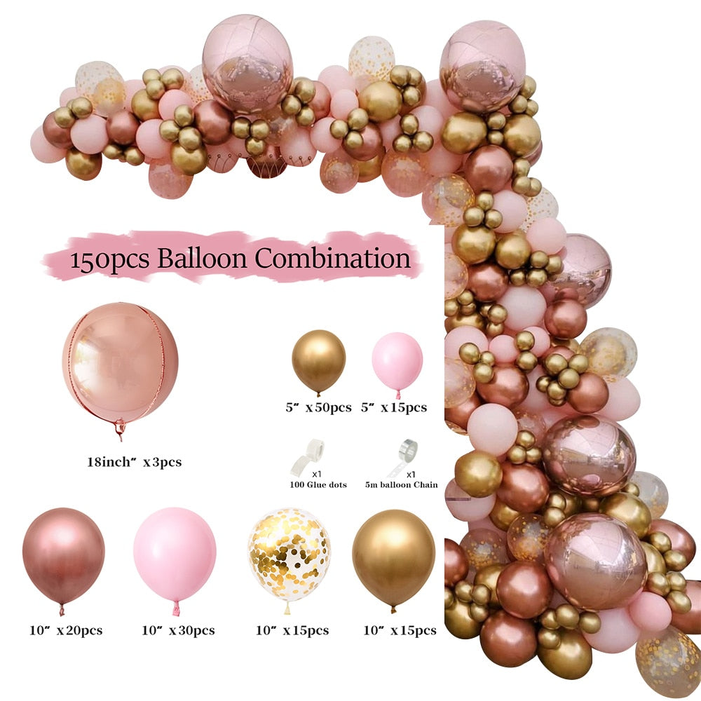 pcs Pink Macaron Metal Balloon Set Butterfly Balloons Garland Arche Birthday Party Decoration Wedding Decor Baby Shower 