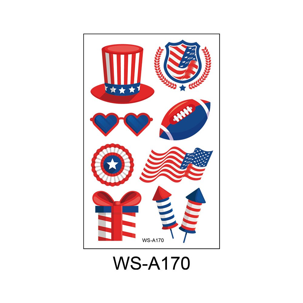 Independence Day Tattoo Stickers USA Festival Disposable Fake American National Party Decoration Supplies 