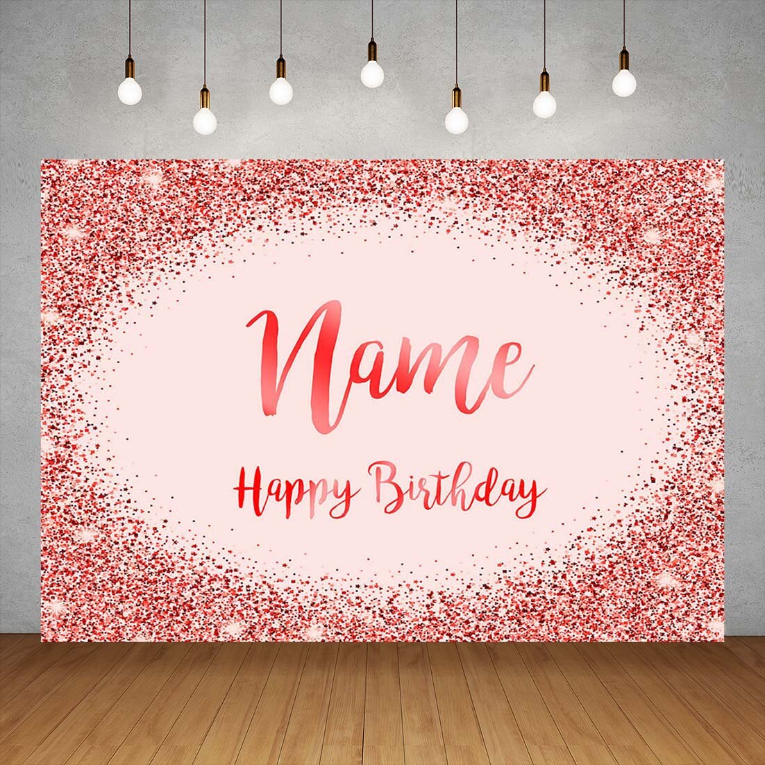 Birthday Black Golden Glitter Custom Name Photography Backgrounds Vinyl Backdrop Children Party Banner Anniversary Photocall 