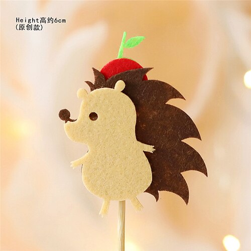 Cartoon Woodland Animals Lion Elephant Cake Topper Jungle Safari Cupcake Decor Cute Forest Loin Boy Birthday Hedgehog 