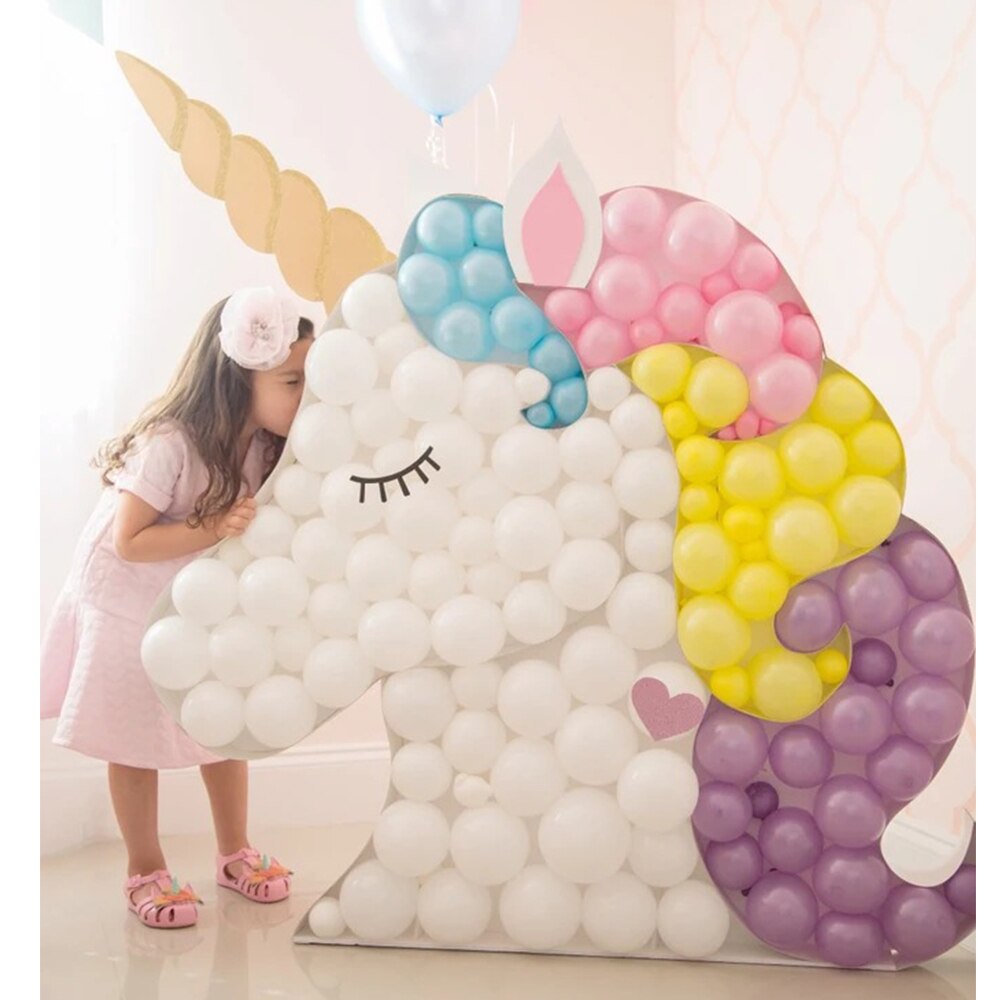 Set DIY Unicorn Shape Balloon Filling Frame Box Party Decorations Baby Shower Softy Macaron Garland Inflatable