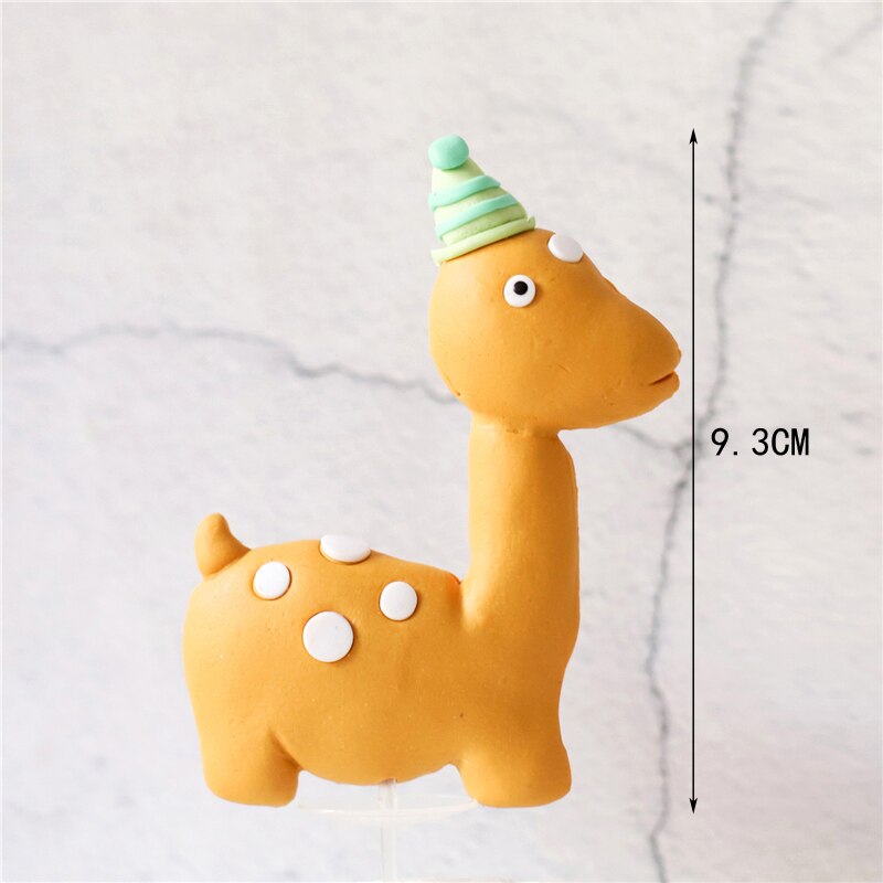 Dinosaur Theme Cake Topper Lovely Cartoon Zoo Dino Jungle Decoration Soft pottery Baby Shower Birthday Party Supplies 