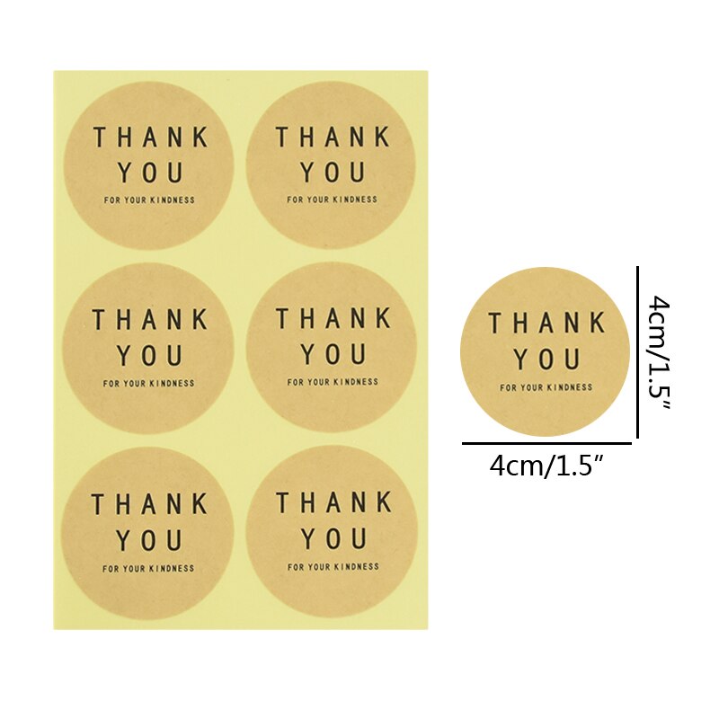 pcs Thank Paper Stickers Round Square Seal Label Paste Baking Biscuit Bag Decorative Scrapbook Gift Stationery Sticker 