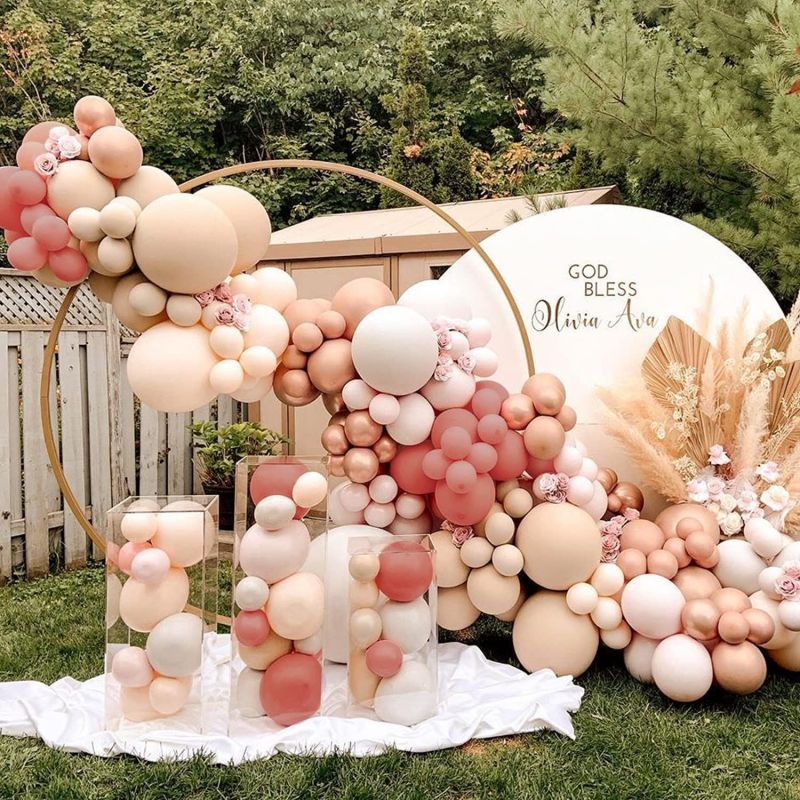 pcs Retro Pink Balloons Arch Garland Kit White Apricot Rose Gold Ballon Baby Shower Wedding Birthday Party Decor New Inflatable Decorations