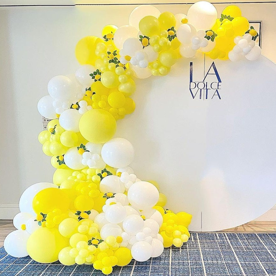 pcs Summer Theme Party Yellow White Latex Balloon Garland Arch DIY Daisy Ballon Birthday Decoration Hawaiian Balloons Inflatable Decorations