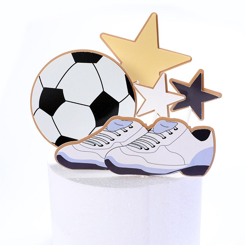 Soccer Football Basketball Cake Topper Happy Birthday Boy Decor Children Party Theme Supply 