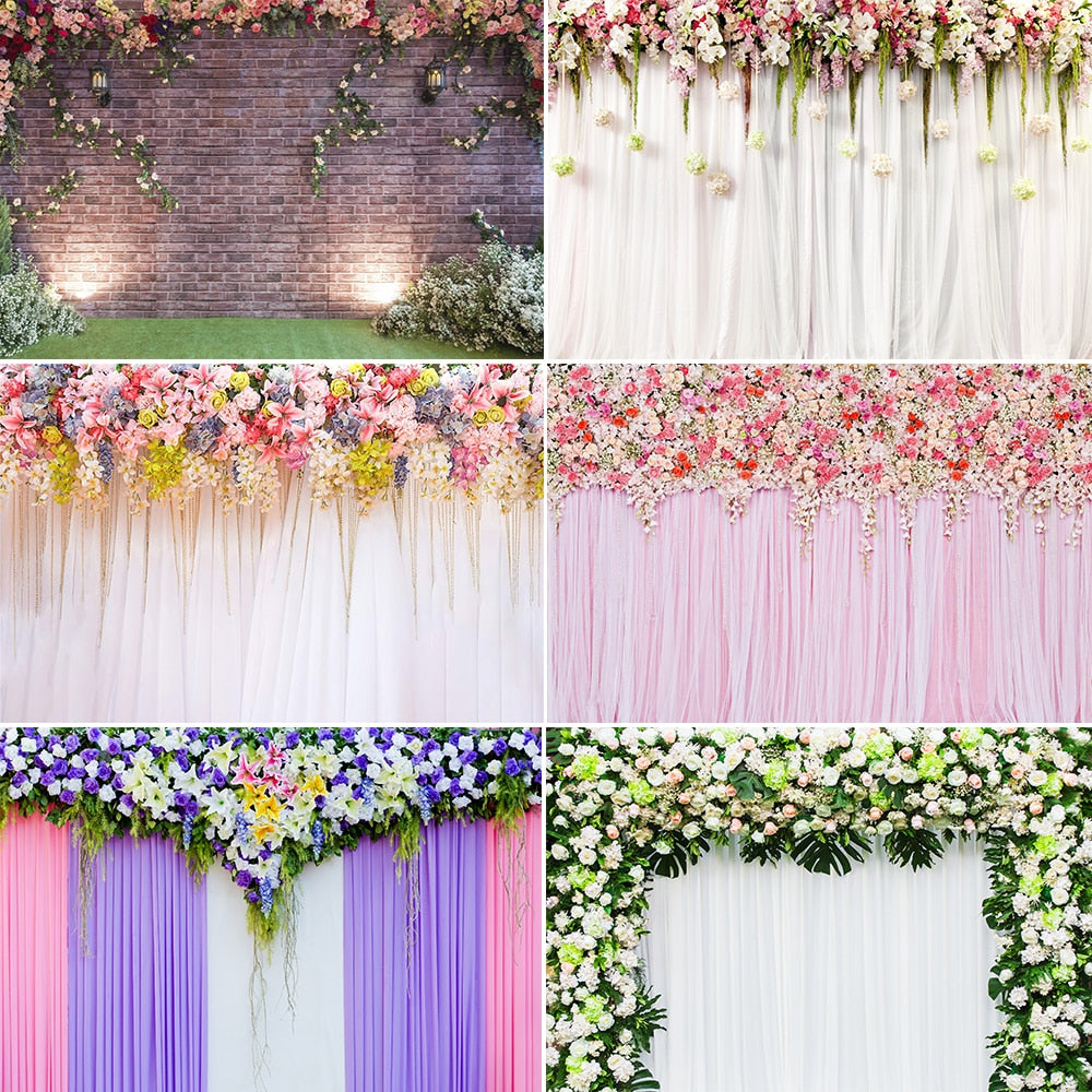 Wedding Flower Curtain Blossom Floral Garland Wall Party Decoration Backdrop Photocall Photography Backgrounds Photo Studio Inflatable Decorations