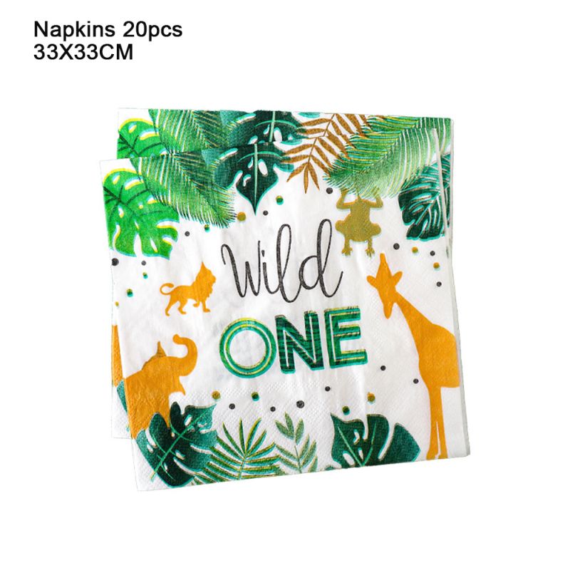 Wild One Theme Disposable Tableware Paper Cup Napkin Plates for Jungle Birthday Party Decoration Boy Baby Shower Supplies PartyDecorHQ