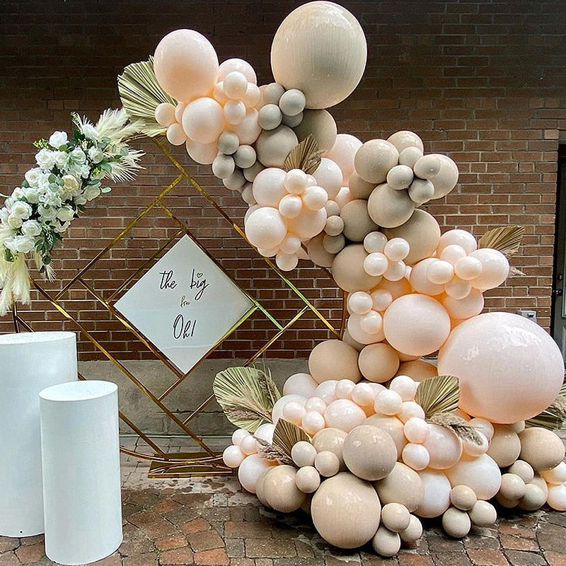 pcs Apricot Balloon Arch Mariage Kit Garland Stand Wedding Decoration Macaron Globos Happy Birthday Party Baby Shower Decor Inflatable Decorations