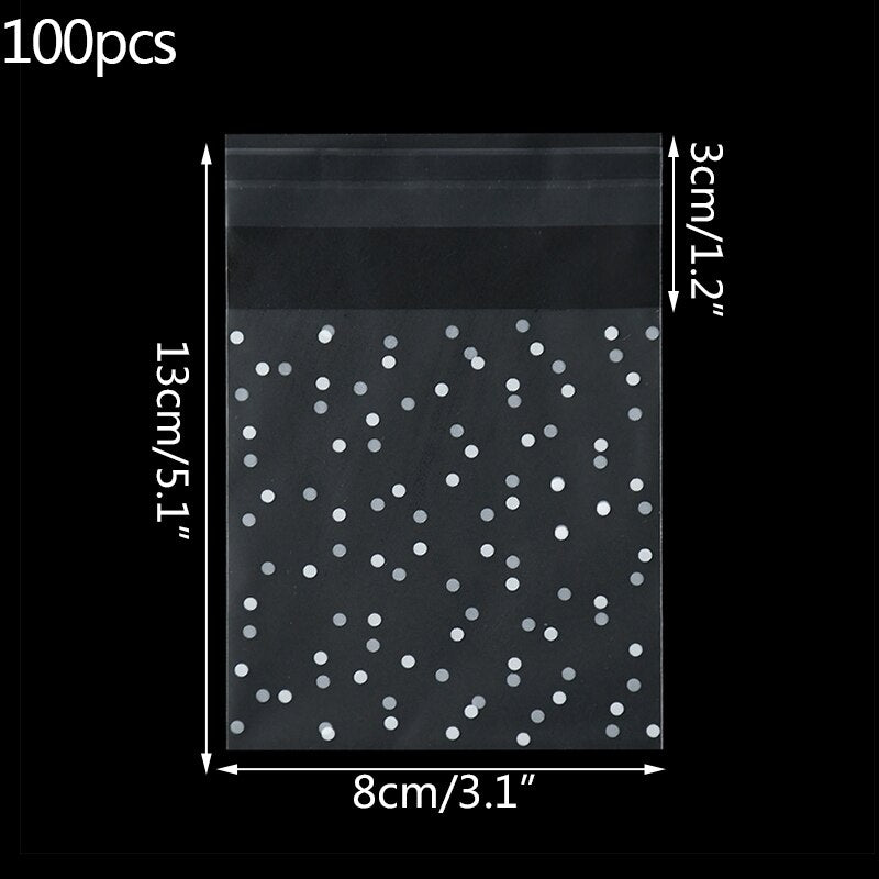 pcs Transparent Dot Candy Bags Plastic Clear Food Cookie Gift Self Adhesive Pouch Wedding Birthday Packaging Bag 