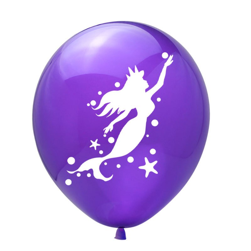 Mermaid Theme Party Decoration Blue Purple Pink Confetti Balloon Banner Tassel Paper Pom Poms Birthday Supplies 