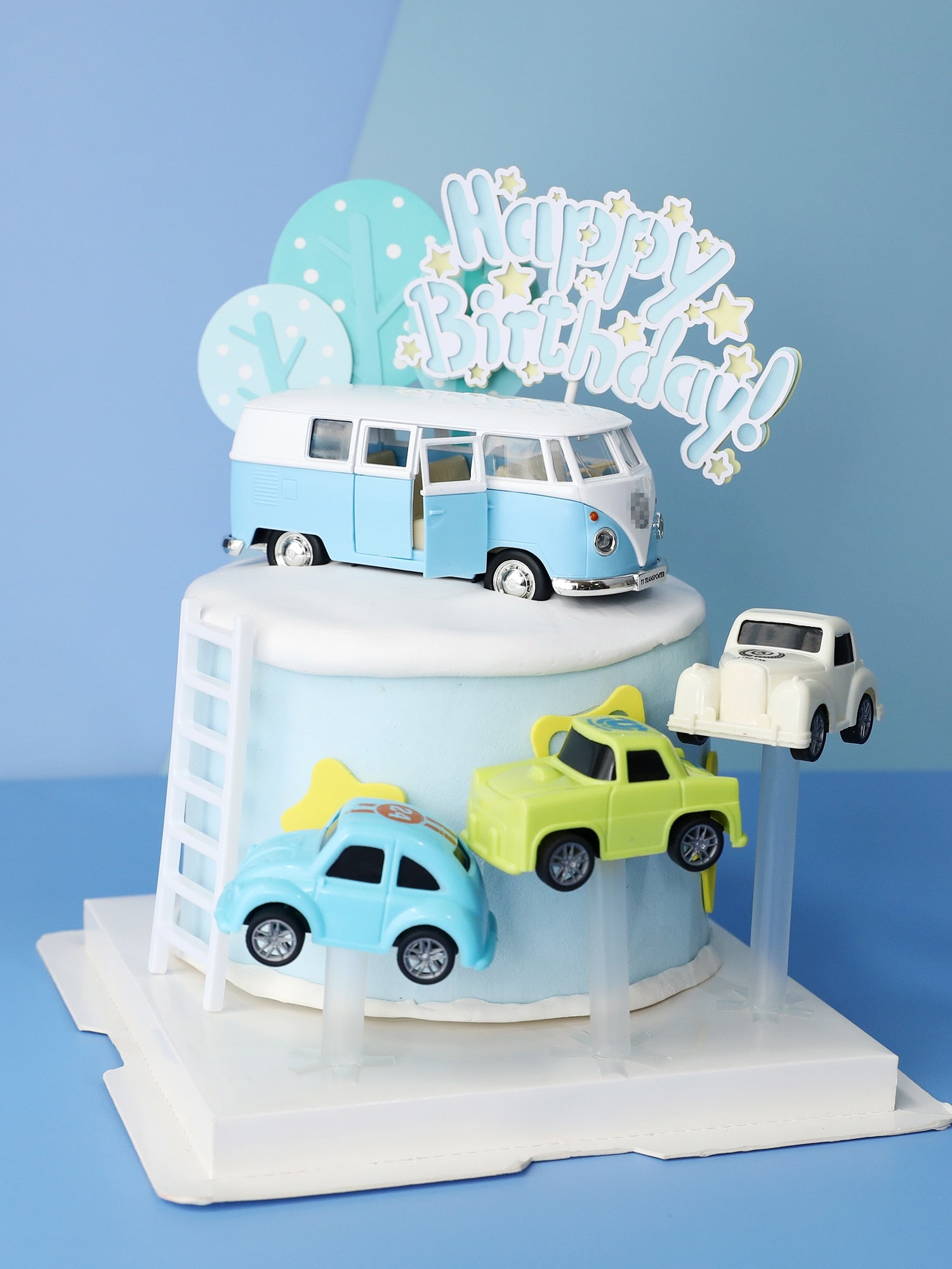 Saloon Car Bus Cake Decoration Cartoon Kids Happy Birthday Party Decorating Supplies Baby Shower Wedding Topper 