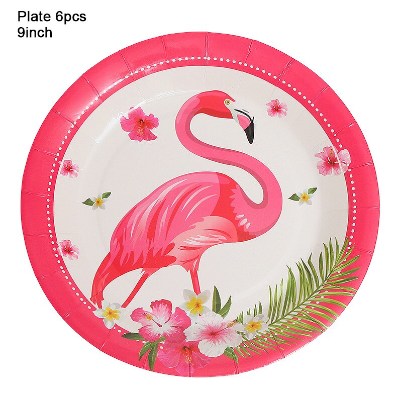 Hawaiian Flamingo Disposable Tableware Paper Cup Napkin Plates Wedding Birthday Party Decoration Baby Shower 