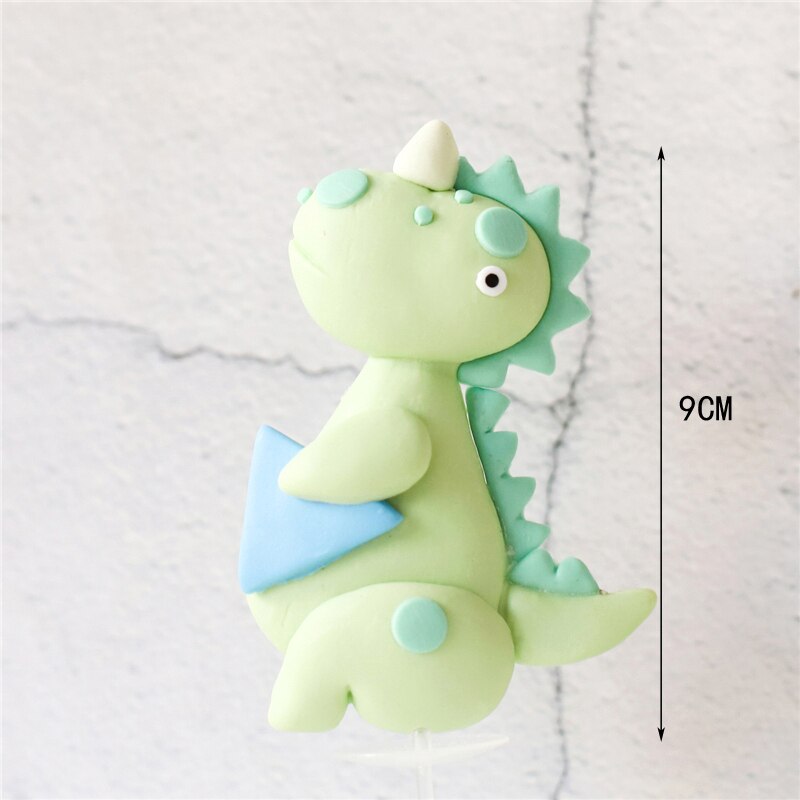 Dinosaur Theme Cake Topper Lovely Cartoon Zoo Dino Jungle Decoration Soft pottery Baby Shower Birthday Party Supplies 