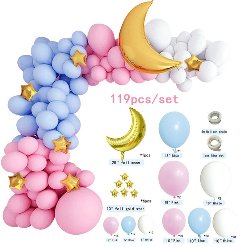 pcs Macaron Blue Pink Latex Balloon Arch Garland Kit Wedding Birthday Party Gender Reveal Baby Shower Christening Decor Inflatable Decorations